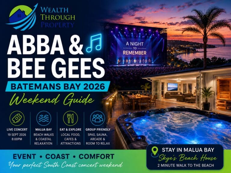 Batemans Bay spring concert weekend guide featuring live music, the South Coast and a relaxing Malua Bay coastal stay.