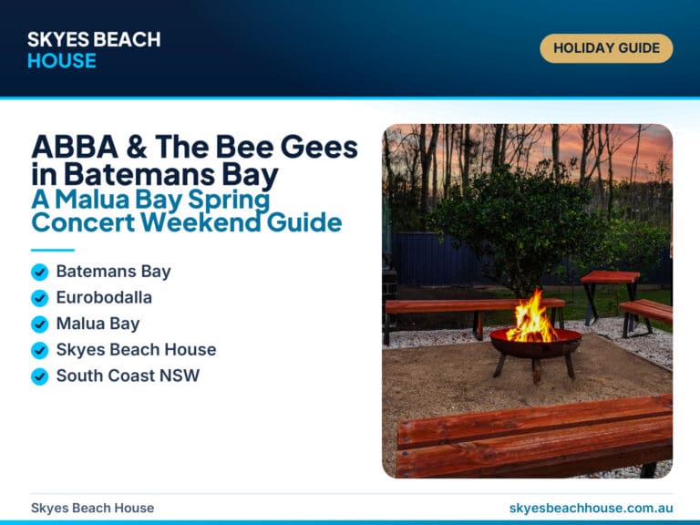 Batemans Bay spring concert weekend guide featuring live music, the South Coast and a relaxing Malua Bay coastal stay.